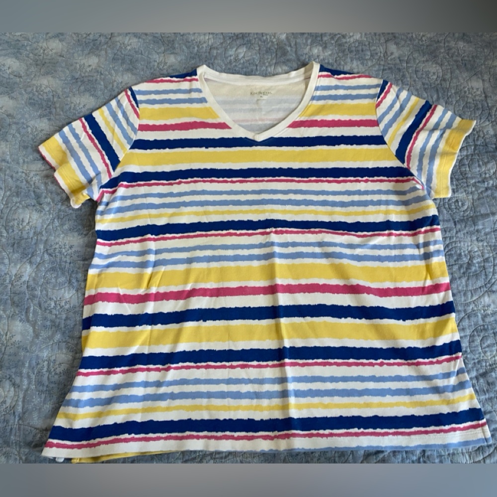 Kim Roger’s short sleeve stripped shirt